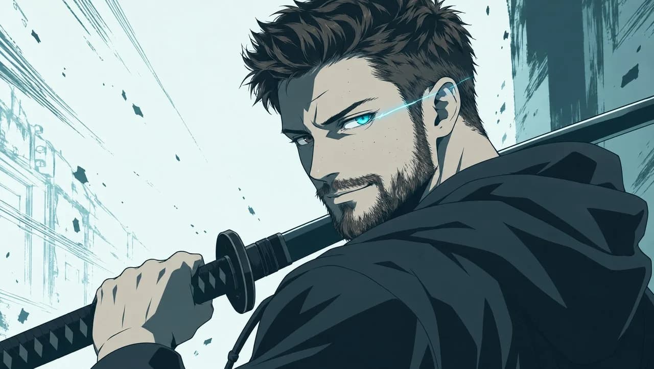Kai als Anime-Schwertkämpfer, erstellt mit der Higgsfield-Vorlage Last Katana