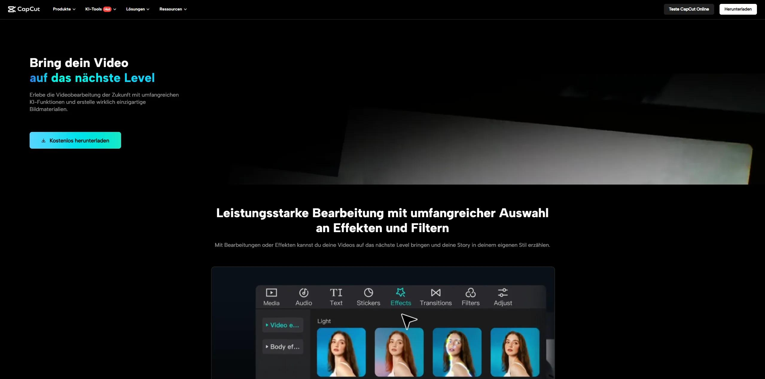 CapCut Screenshot, Video-Editor für Social Media