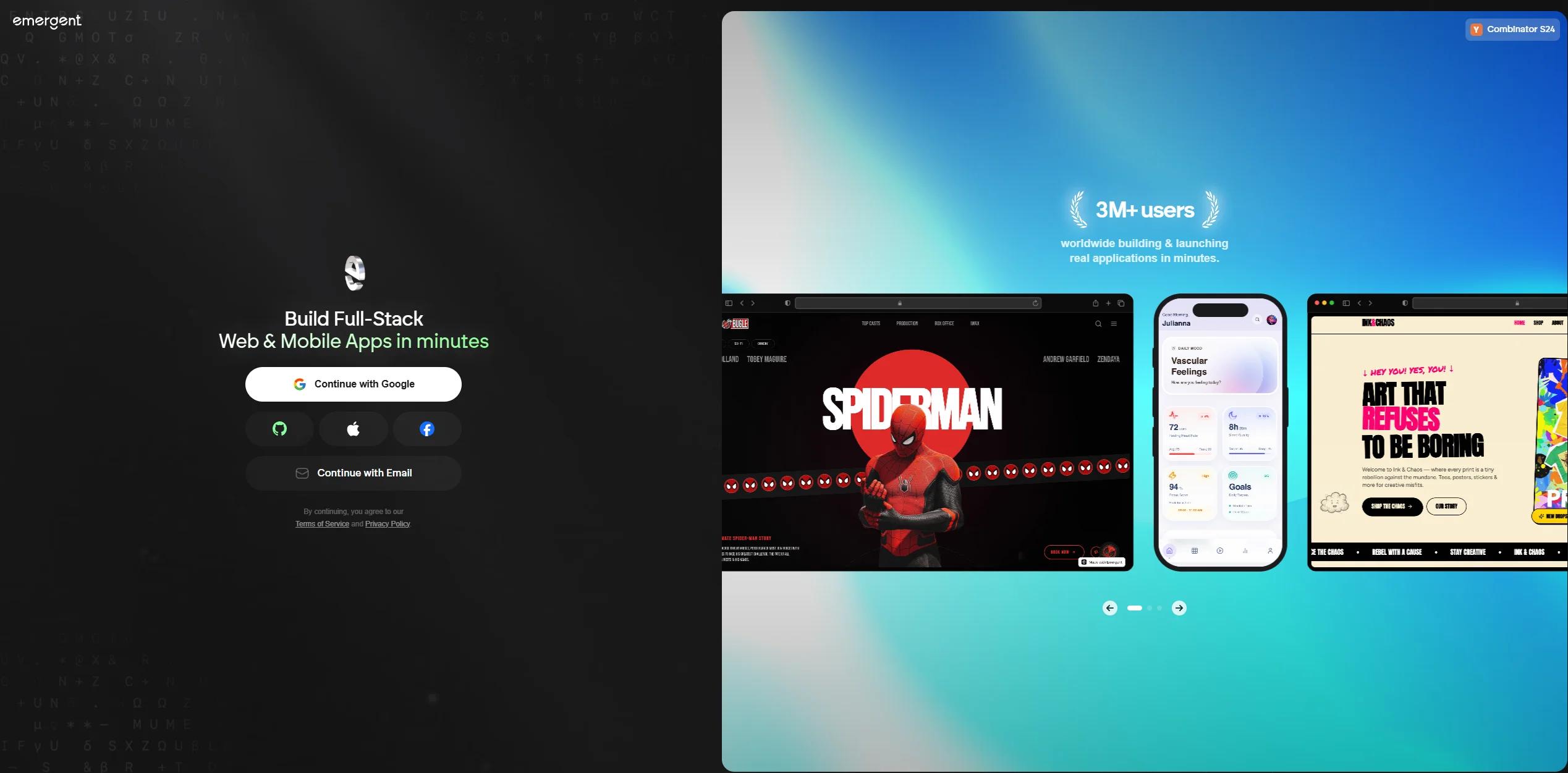 Emergent Screenshot, Multi-Agent Builder