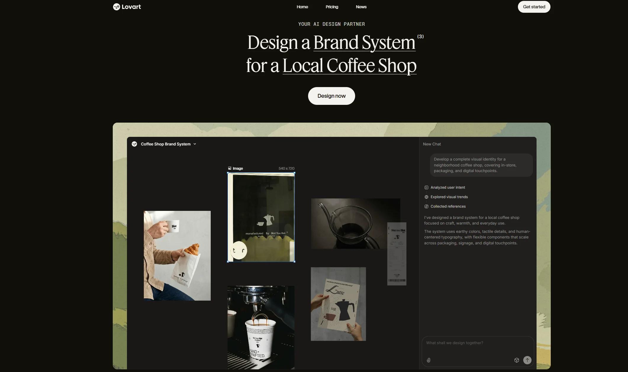 Lovart Screenshot, KI-Design-Agent