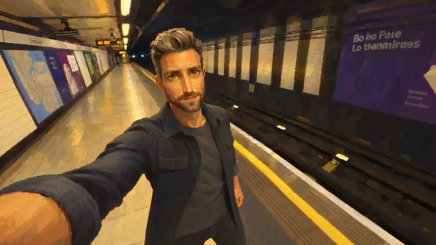 Dieselbe Szene im Stil Malerisch modellierte Animation, erstellt mit Higgsfield Genjutsu